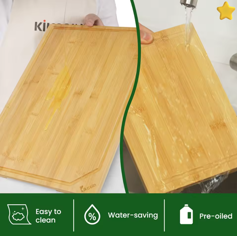4-piece extra large kitchen bamboo cutting board set